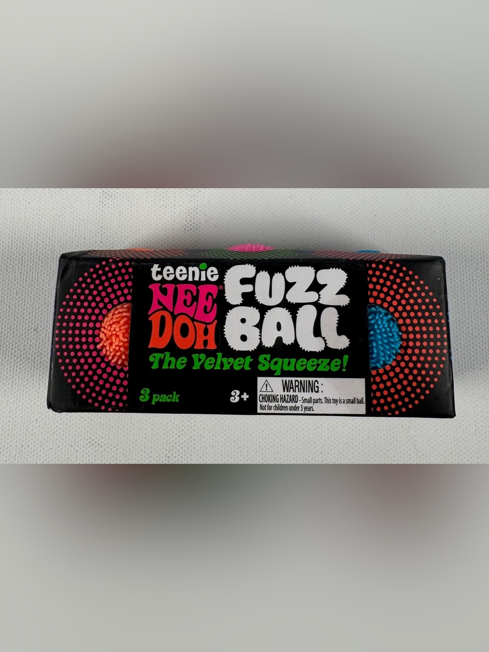 Nee Doh Teenie Fuzz Ball The Velvet Squeeze 3 Pack Multicolor Blue Pink Orange
